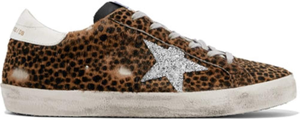 Women's Leopard-Print Leather Sneakers — Style HBKS-313