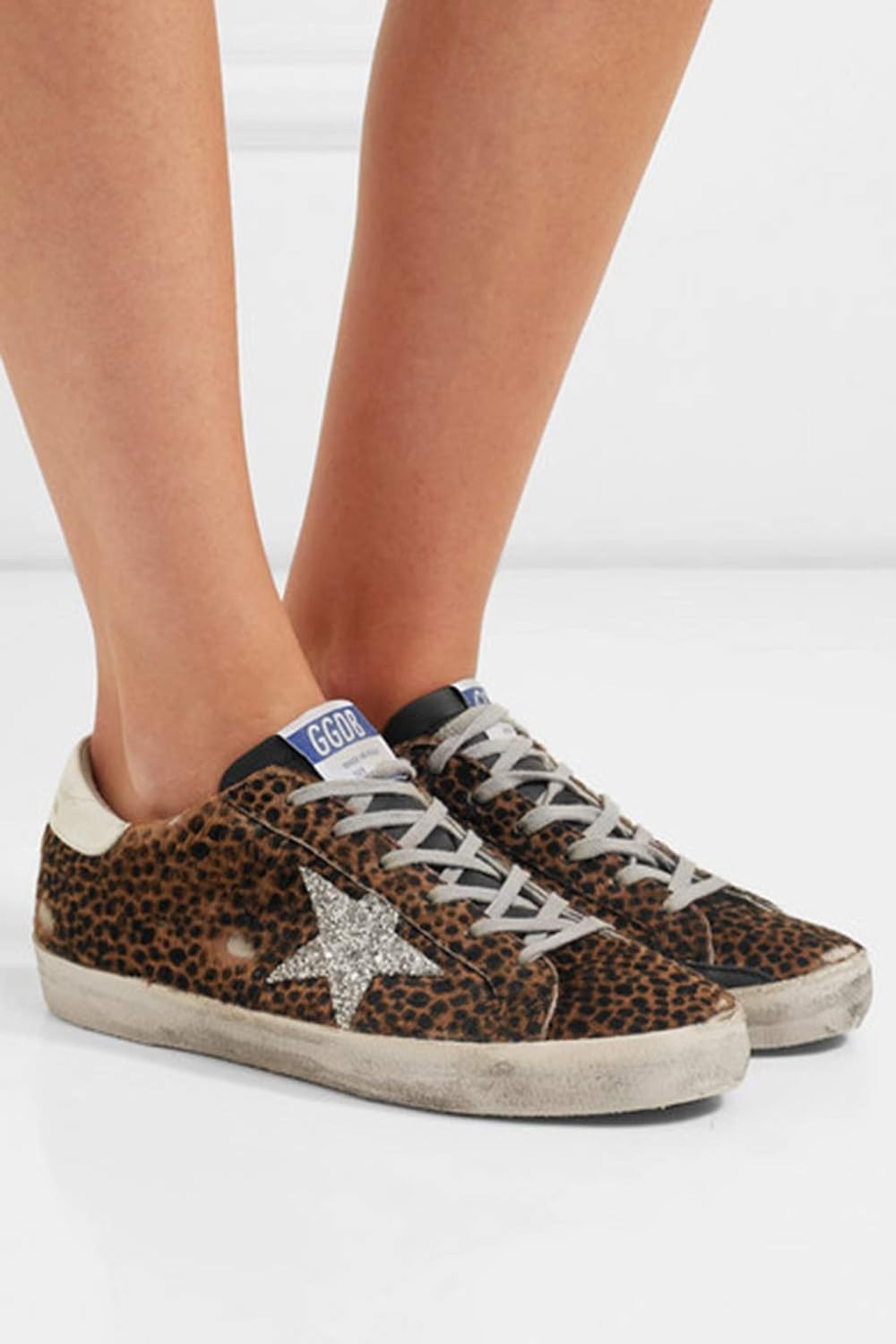 Women's Leopard-Print Leather Sneakers — Style HBKS-313 - Image 3